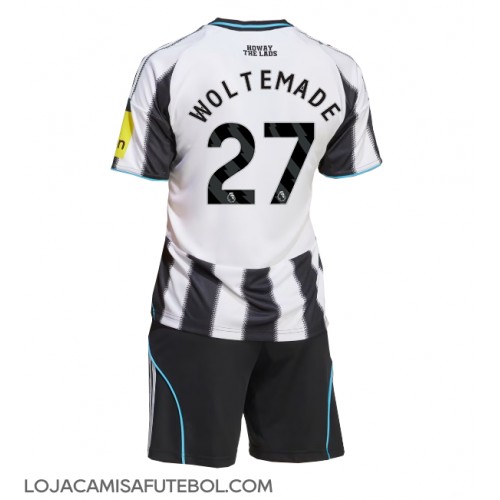 Camisa de Futebol Newcastle United Nick Woltemade #27 Equipamento Principal Infantil 2025-26 Manga Curta (+ Calças curtas)